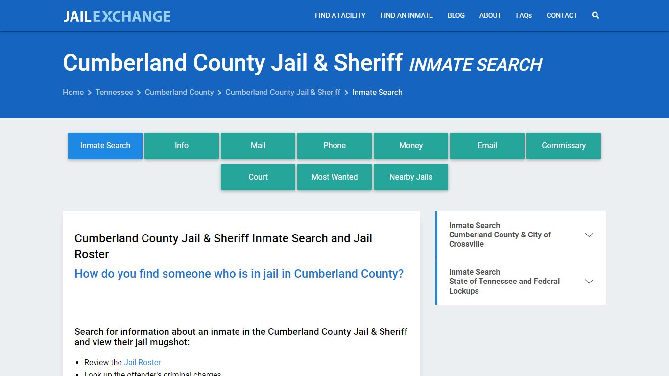 Cumberland County Jail & Sheriff Inmate Search - Jail Exchange